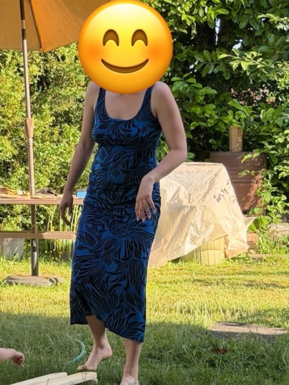 Jane Norman Blue Maxi Floral Dress (Size Small)